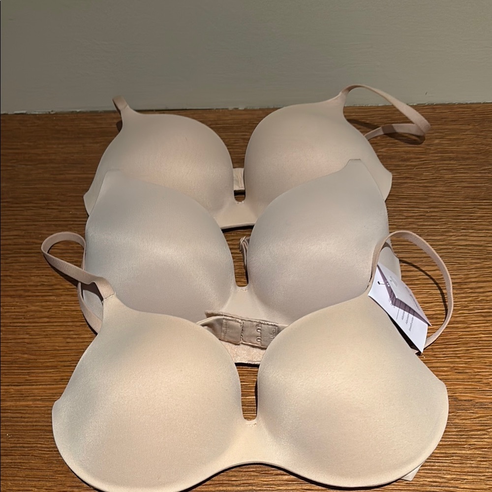 Auden Cream and Tan Molded Cup Bras 3 bras